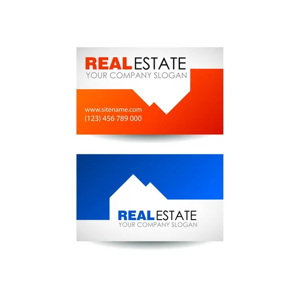 Návrh loga nemovitosti. Realitní a obchodní společnost. Budování logo. Real estate vizitky design — Stockový vektor