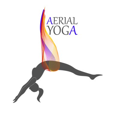 Aerial yoga for women clipart