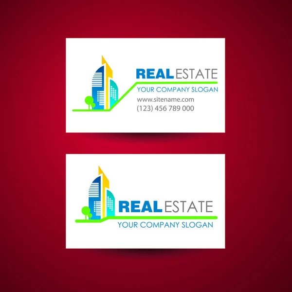 Real estate logo šablonu. Business card design myšlenka. — Stockový vektor