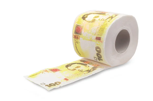 Toilet paper money hryvna — Stock Photo, Image