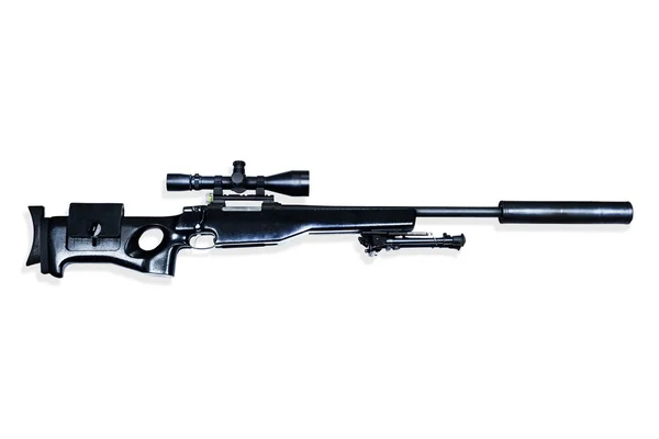 Снайперская винтовка на белом — стоковое фото
