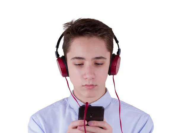 Adolescent garçon, isolé sur fond blanc — Photo