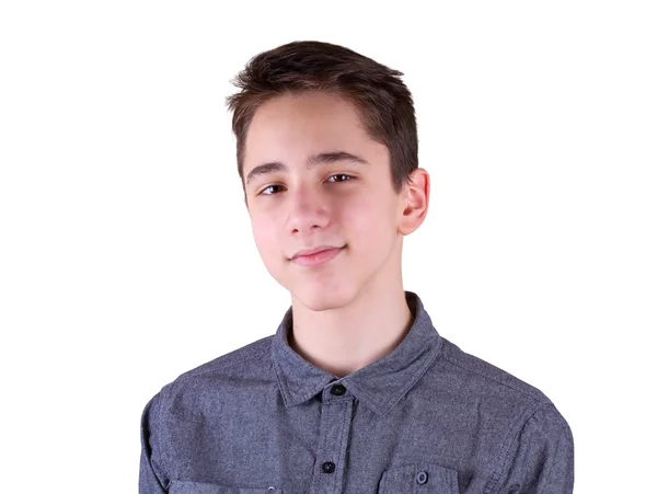 Teen boy, isolato su sfondo bianco — Foto Stock