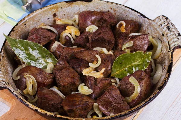 Sauteed liver with onions — Stock Photo, Image
