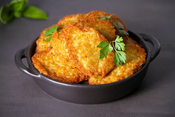 Gâteaux Aux Pommes Terre Beignets Légumes Latkes Pommes Terre Hachées — Photo