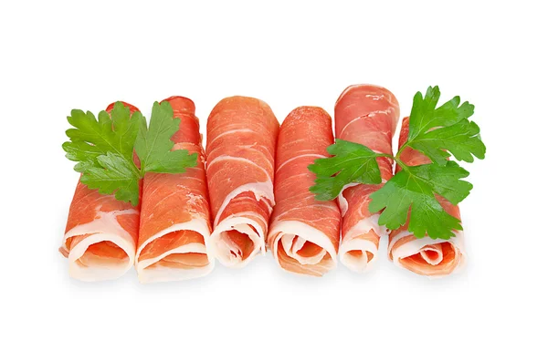 Hamon served with parsley isolated on a white background — Stock Photo, Image