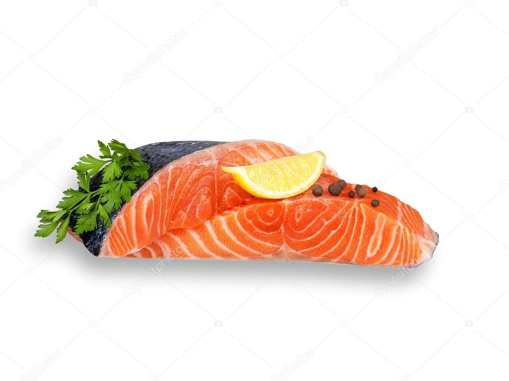 Fresh salmon isolated on a white background — Stock Photo © skylinefree