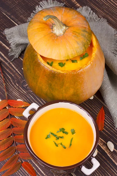 Fresh cooked pumpkin soup — Stock Photo, Image