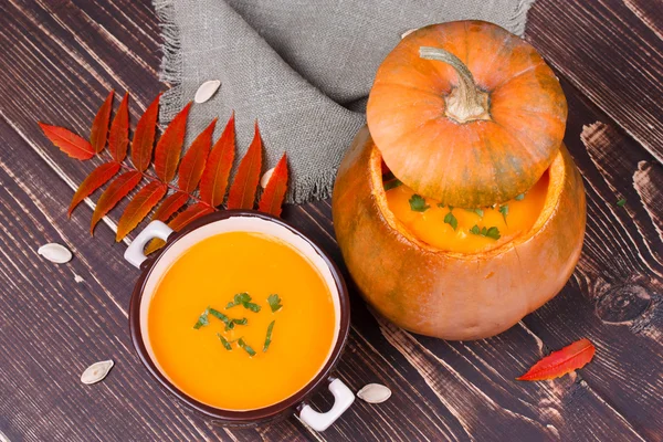 Fresh cooked pumpkin soup — Stock Photo, Image