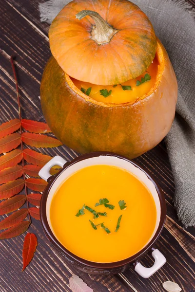 Fresh cooked pumpkin soup — Stock Photo, Image