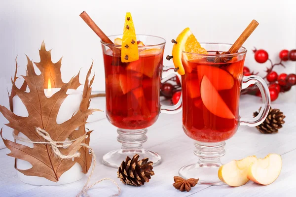 Mulled wine or fruit tea — Stock Photo, Image