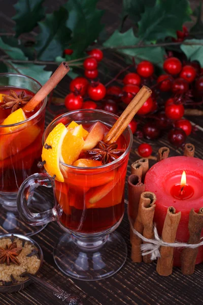 Mulled wine or fruit tea — Stock Photo, Image