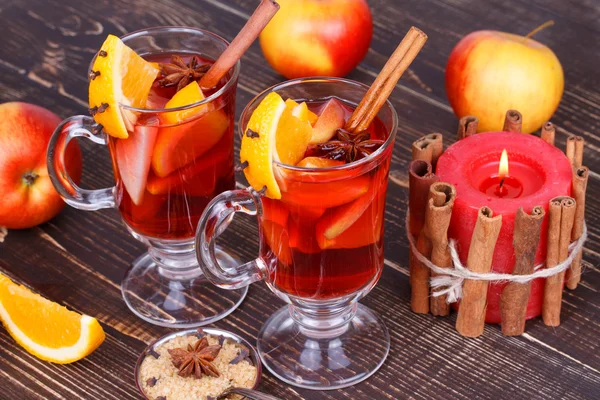 Mulled wine or fruit tea — Stock Photo, Image