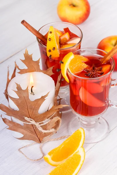 Mulled wine or fruit tea — Stock Photo, Image