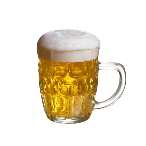 Egy pohár fehér alapon izolált sör — Stock Fotó