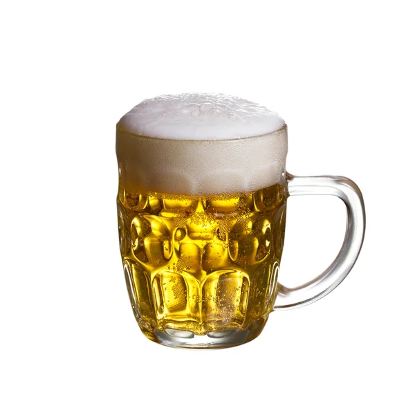 Ποτήρι μπύρας απομονωμένο σε λευκό φόντο — Φωτογραφία Αρχείου