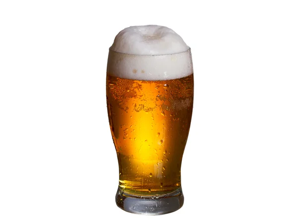 Glass of beer isolated on white background — Stock Photo, Image