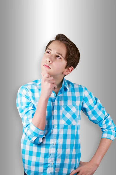 Teenager being doubtful or thinking about something — Stock Photo, Image