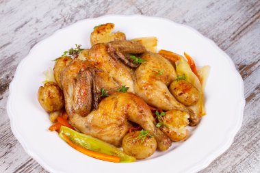 Herb kavrulmuş tavuk ve sebze