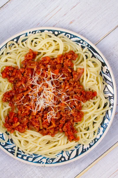Bolognese soslu spagetti — Stok fotoğraf