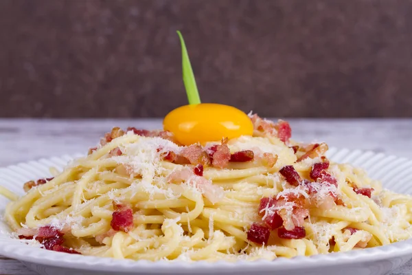 Spagetti carbonara . — kuvapankkivalokuva