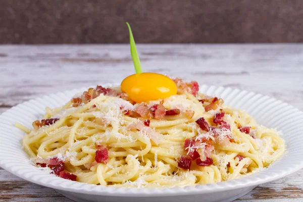 Spagetti carbonara . — kuvapankkivalokuva