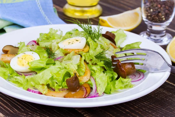 Salada Caesar com cogumelos marinados . — Fotografia de Stock