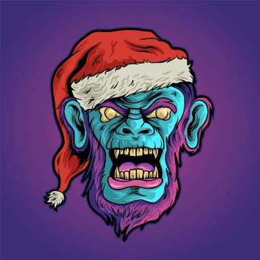 Maymun Noel illüstrasyonunun zombi lideri