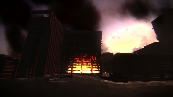 Cidade destruída — Vídeo de Stock