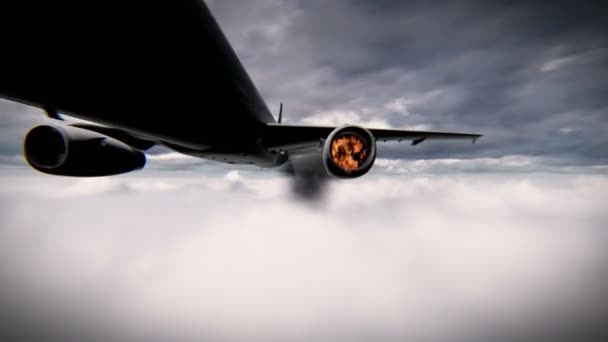 Türbin Uçak yanıyor — Stok video