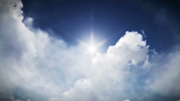 太陽と雲の背景を持つ離陸ヘリコプター ロイヤリティフリーストック映像