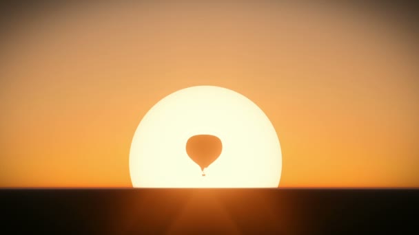 Balloon taking off at sunset — Stock Video