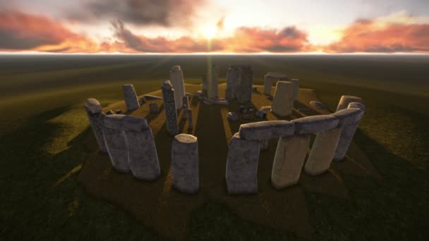 Flygfoto över en av stonehenge — Stockvideo