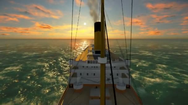 Античний корабля - пароплавства — стокове відео