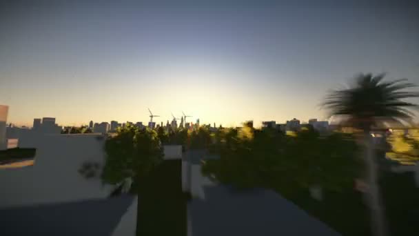 Létání nad městem — Stock video