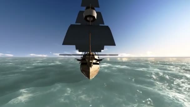 Ancienne galion naviguant en mer 