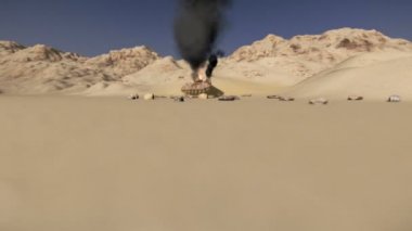 Muharebe tankı yanıyor