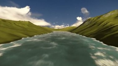 Bir nehir üzerinde uçan uçak