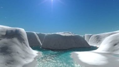 Uçan icebergs üzerinde