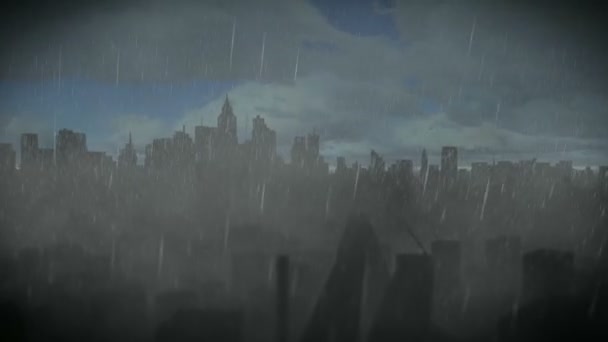 Regen in der Stadt — Stockvideo