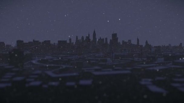 Śnieg w mieście — Wideo stockowe