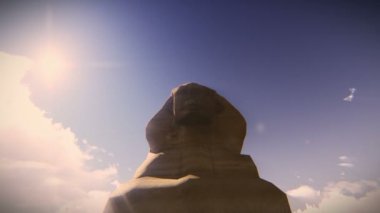 Büyük Sfenks Giza üzerinde uçan uçak