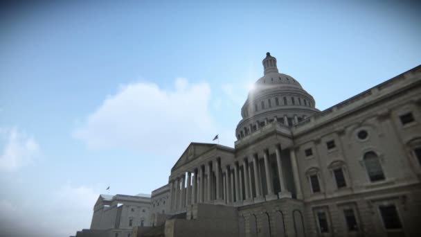 Tour airplane flying over The United States Capitol in Washington, DC — Stock Video