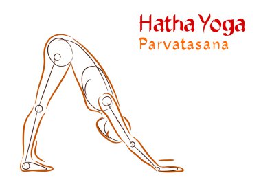 Vektör Hatha Yoga Parvatasana