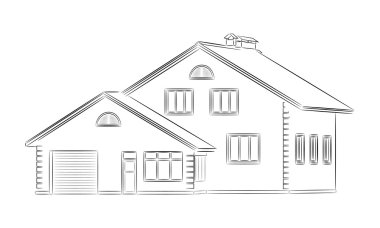 Vektör iki katlı özel ev