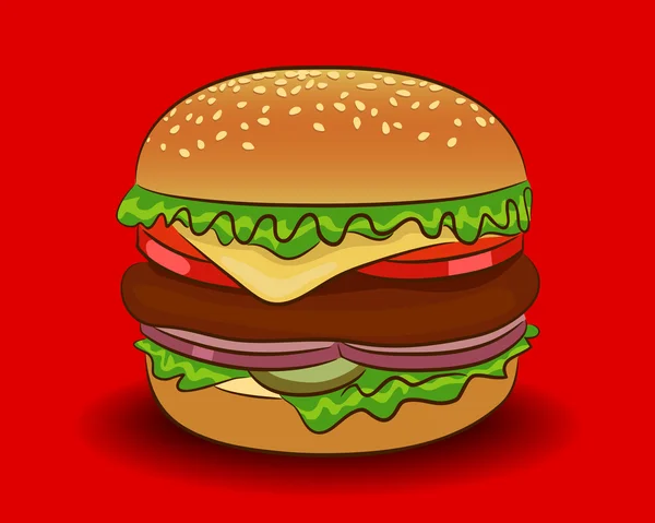 Vektorové klasický burger — Stockový vektor