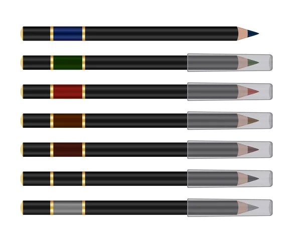 Ensemble vectoriel de crayon cosmétique — Image vectorielle
