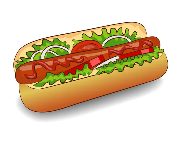 Vektorové Hot Dog s kečupem — Stockový vektor