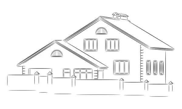 Vecteur maison privée de deux étages — Image vectorielle