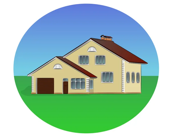Vecteur maison privée de deux étages — Image vectorielle